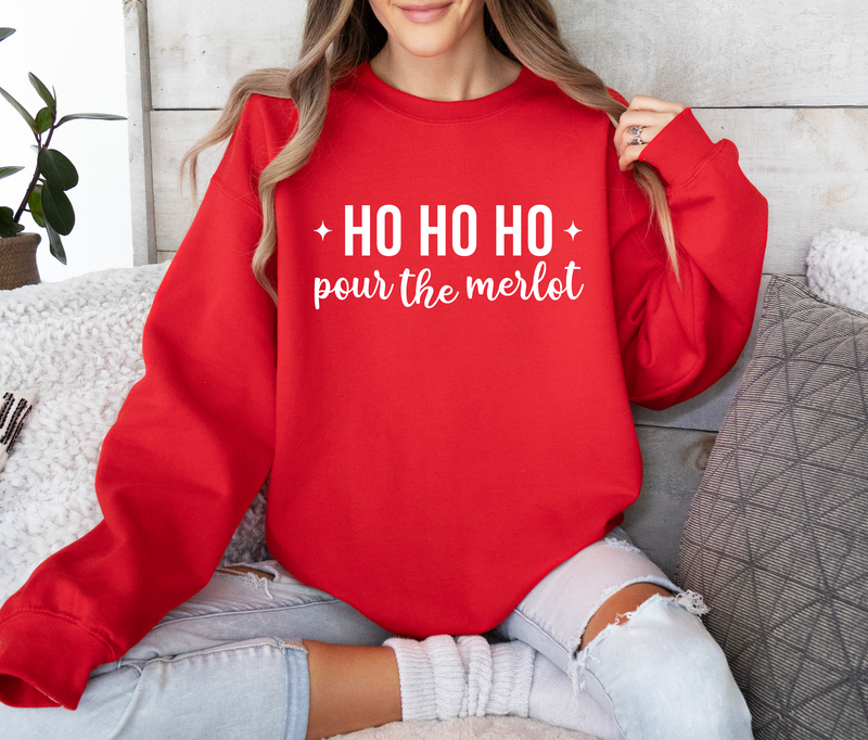 Ho Ho Ho, Pour the Merlot Crew Sweatshirt