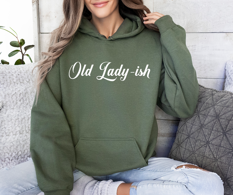 Old Ladyish Hooded Sweatshirt